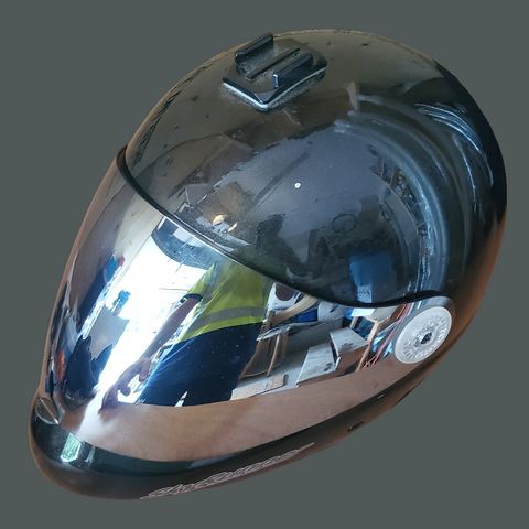 Black Icaro Skyrunner Helmet XL with mirrored visor